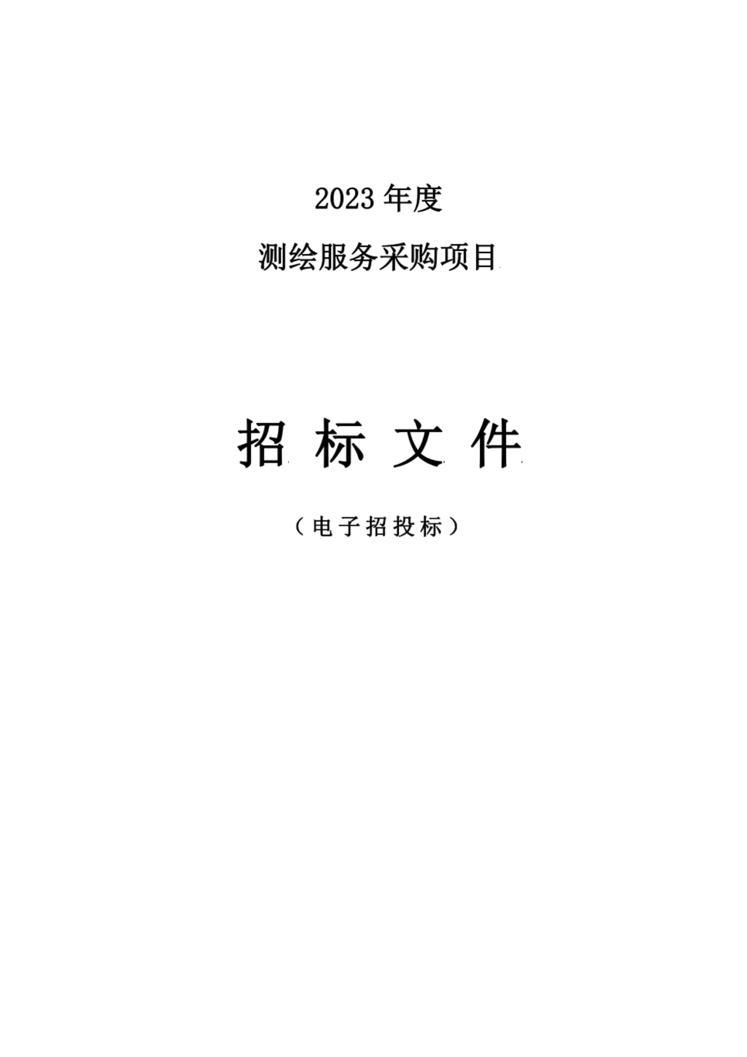2023年度測(cè)繪服務(wù)采購項(xiàng)目招標(biāo)文件